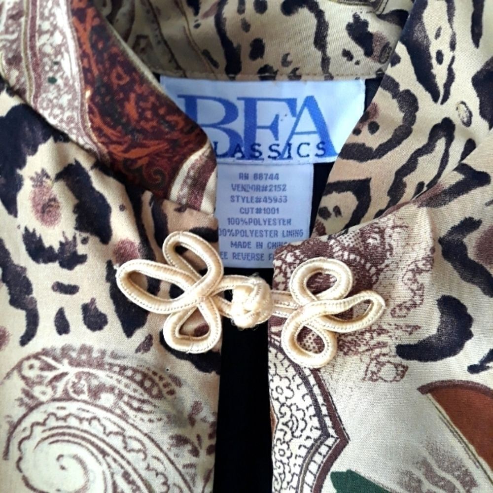 Vintage BFA Classic Plus Paisley Animal Print Long Sleeve Open Blazer Si… - Picture 7 of 15
